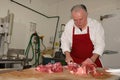 Butcher Prepares Boneless Chuck Roasts