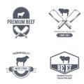 Butcher shop label. Organic meat. Vector illustration