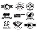 Butcher Shop Logo And Label. Vector