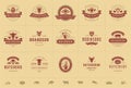 Butcher shop logos set vector illustration good for farm or restaurant badges with animals and meat silhouettes