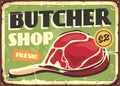 Butcher shop promotional sign design Royalty Free Stock Photo