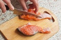 Butchering of salmon