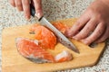 Butchering of salmon