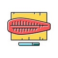 butchering tuna fish color icon vector illustration