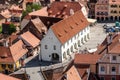 Butchers Guild Hall 1370 and the Bridge of Lies in Sibiu Hermannstadt, Transylvania, Romania