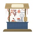 Butchers Shop Flat Design Icon