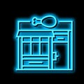 butchers shop neon glow icon illustration