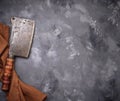 Butchers vintage cleaver for meat Royalty Free Stock Photo