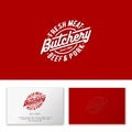 Butchery logo. Butchery premium emblem. Lettering in an oval badge.