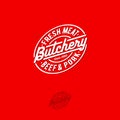 Butchery logo. Butchery premium emblem. Lettering in an oval badge.