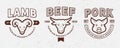 Butchery Logos, Labels, Farm Animals Icons and Design Elements