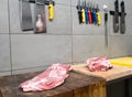 Butchery With Meat And Knives