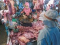 A butchery stall on a Cambodian market