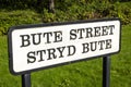 Bute street metal road sign in Cardiff Wales Royalty Free Stock Photo