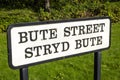 Bute street metal road sign in Cardiff Wales