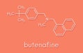 Butenafine antifungal drug molecule. Skeletal formula.