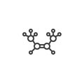 Butene molecular structure line icon