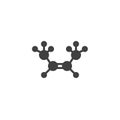 Butene molecular structure vector icon