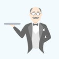 Butler Holding a Tray Royalty Free Stock Photo