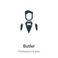 Butler vector icon on white background. Flat vector butler icon symbol sign from modern professions collection for mobile concept Royalty Free Stock Photo