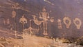Butler Wash Wolfman Petroglyph panel Royalty Free Stock Photo