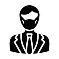 Businessman Wearing mask Vector Icon which can easily modify or edit Royalty Free Stock Photo