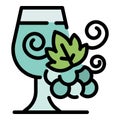 Butler wine glass icon color outline vector Royalty Free Stock Photo