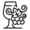 Butler wine glass icon, outline style Royalty Free Stock Photo