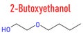 2-Butoxyethanol solvent and surfactant molecule. Skeletal formula.