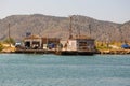 Ferry crossing through the Butrint Lake, Albania Royalty Free Stock Photo