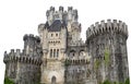 Butron Castle Basque: Butroeko gaztelua isolated on white background. It is located in Gatika, in the province of Biscay, in nor Royalty Free Stock Photo