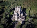 Butron Castle in northern spain. Droneshot of a lost place. Royalty Free Stock Photo