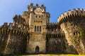 Butron Castle, neo-Gothic fortress of medieval origin. Gatica, Biscay, Basque Country, Spain