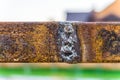 Butt weld of steel elements with surface rust