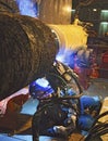 welding underwater pipeline using automatic equipment