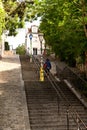 Stairs in Montmartre viewed from bottom Royalty Free Stock Photo