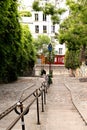 Stairs in Montmartre viewed from top Royalty Free Stock Photo