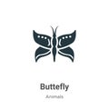 Buttefly vector icon on white background. Flat vector buttefly icon symbol sign from modern animals collection for mobile concept