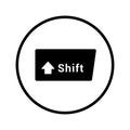 Butten, key, shift outline icon. Line art vector Royalty Free Stock Photo