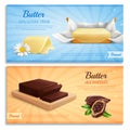 Butter Advertising Realistic Banners Royalty Free Stock Photo