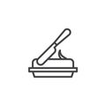 Butter bar and knife line icon