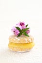 Butter biscuit with lemon curd Royalty Free Stock Photo