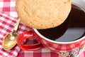 Butter biscuits and a cup of black coffee Royalty Free Stock Photo