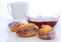 Butter biscuits with fruit jam