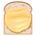 Butter on bread icon, realistic style Royalty Free Stock Photo