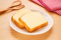 Butter cake sliced on plate Royalty Free Stock Photo