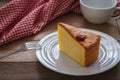 Butter cake sliced on white plate Royalty Free Stock Photo