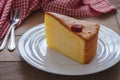 Butter cake sliced on white plate Royalty Free Stock Photo