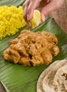 Butter Chicken & Lemon Rice Royalty Free Stock Photo