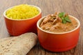 Butter Chicken & Lemon Rice Royalty Free Stock Photo